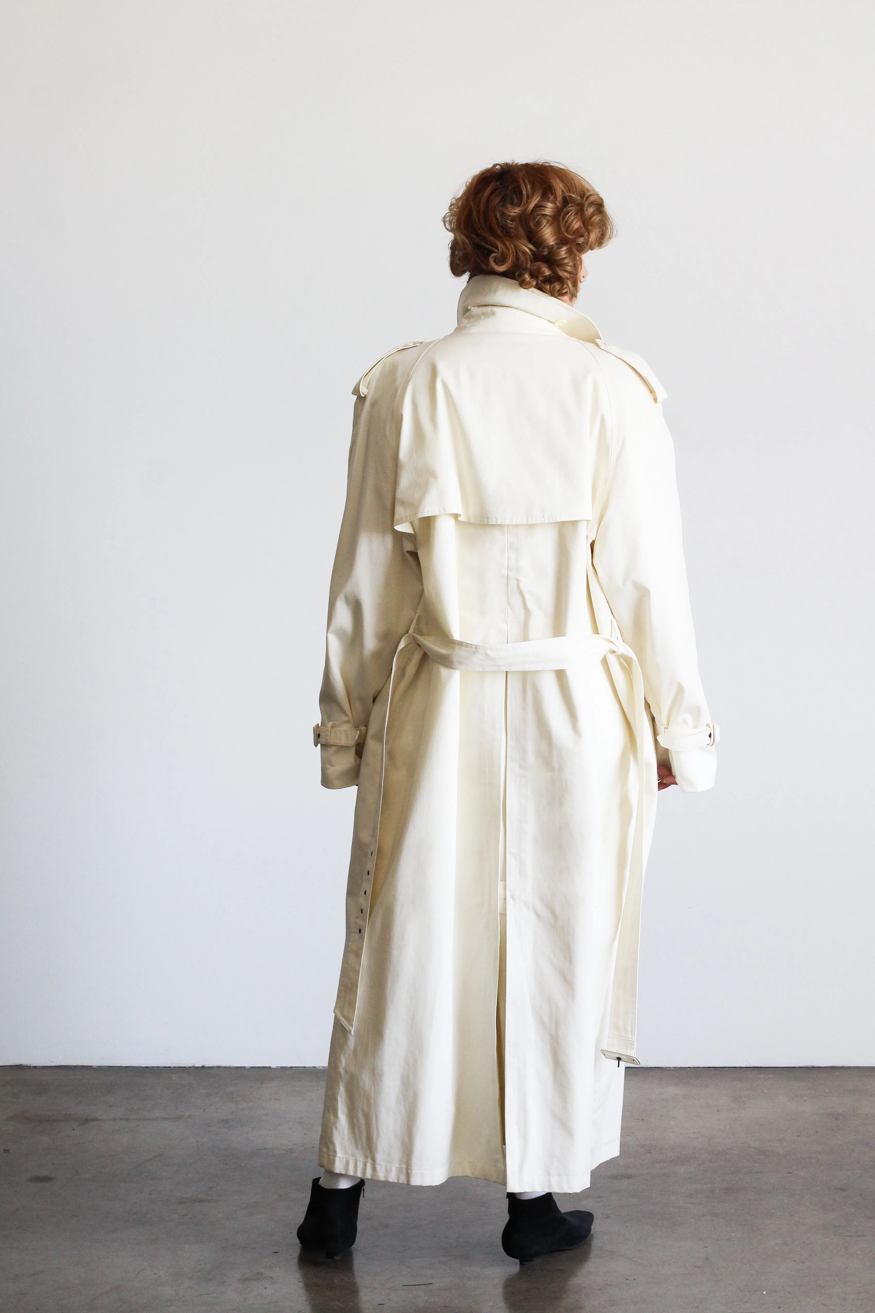 1990's ivory trench coat | VINTAGE