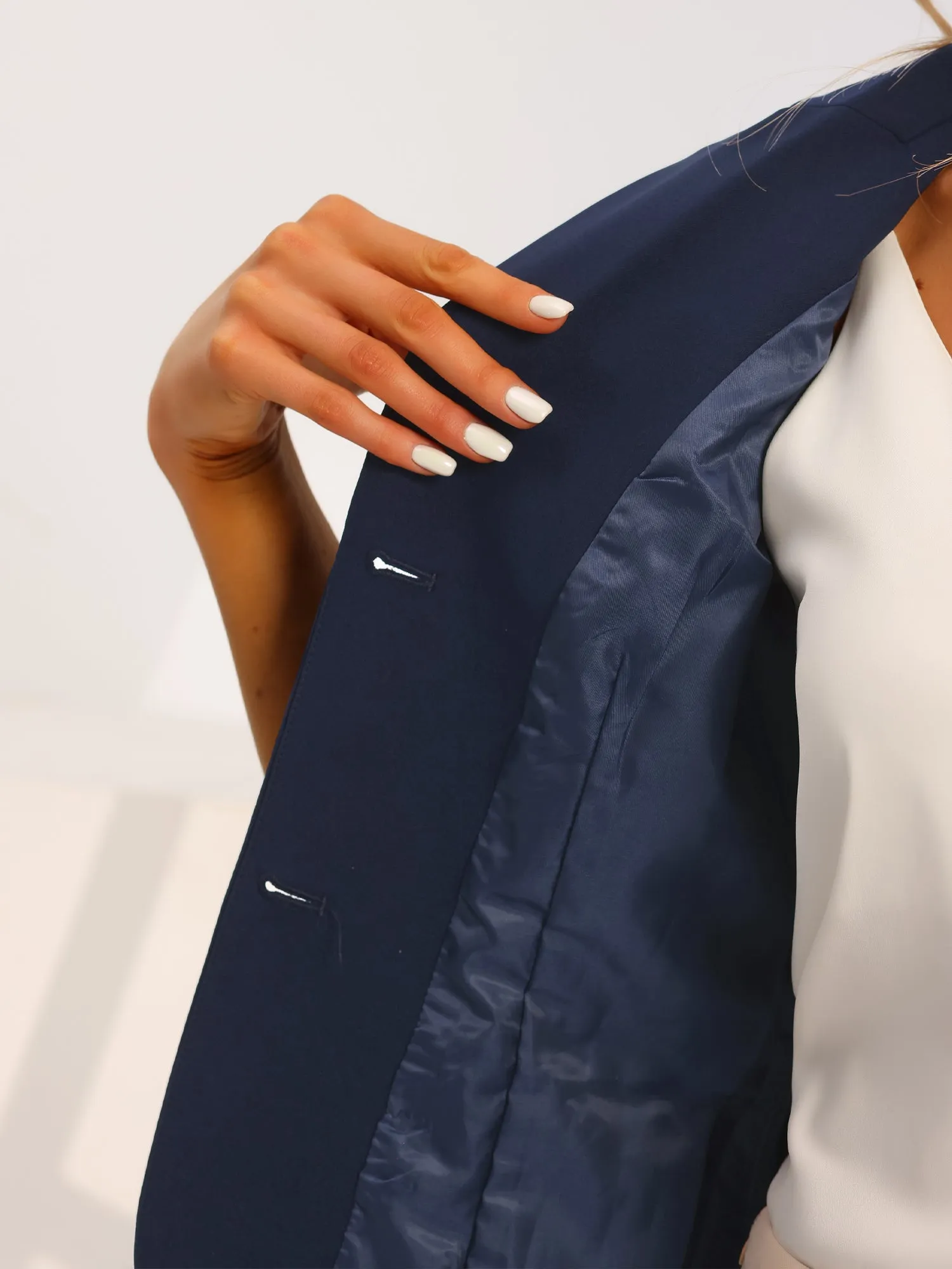 2 Piece Short Sleeve Notched Lapel Blazer Jacket & Pencil Midi Skirt Suit Set