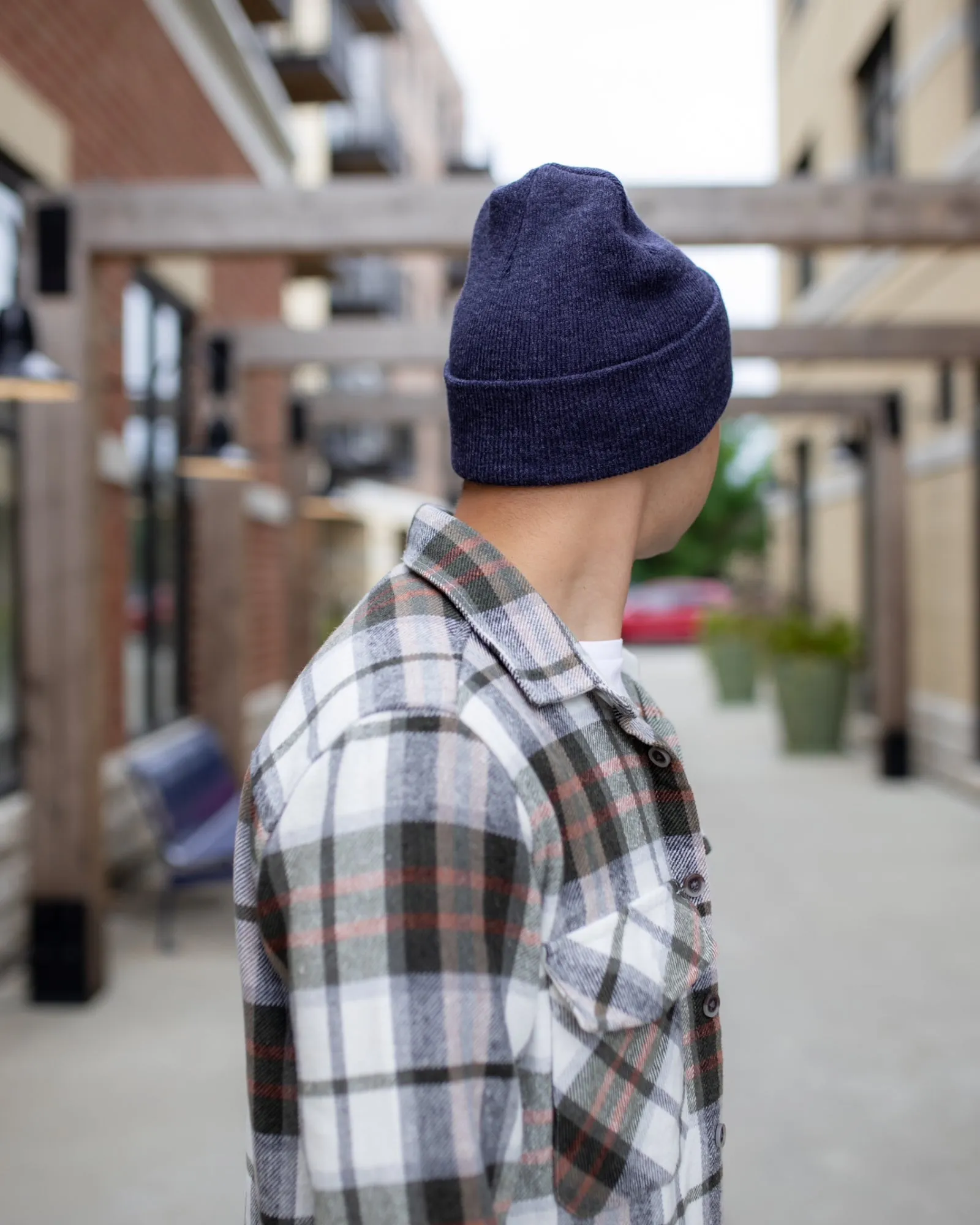 CTD102 HAAKWEAR Knit Cuffed Beanie / Hat - Denim Blue, Made in USA