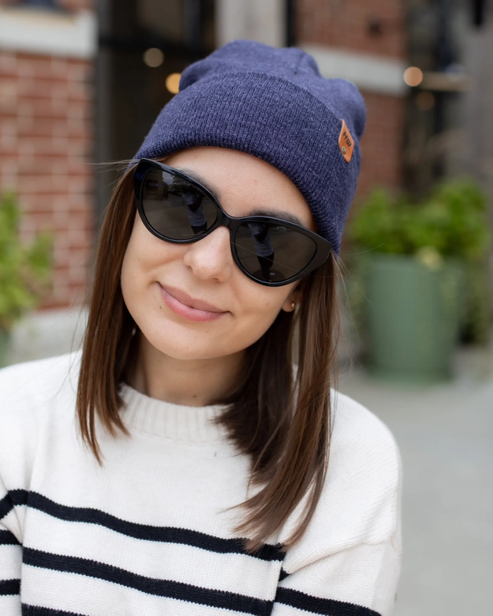 CTD102 HAAKWEAR Knit Cuffed Beanie / Hat - Denim Blue, Made in USA