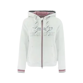 Equithème - Sweat zippé à capuche Olol blanc