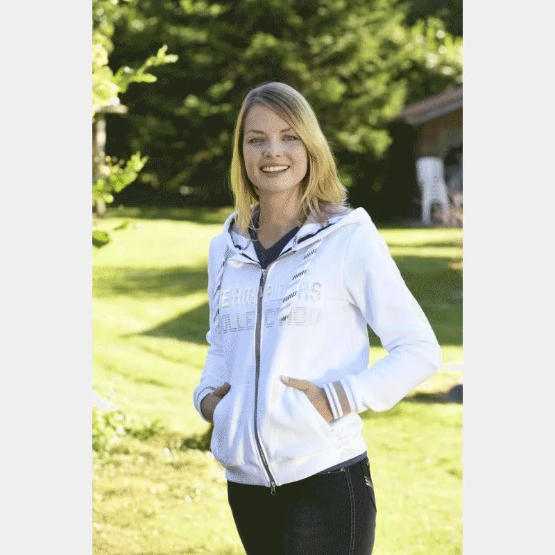 Equithème - Sweat zippé à capuche Olol blanc