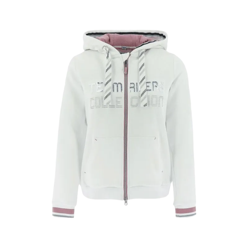 Equithème - Sweat zippé à capuche Olol blanc