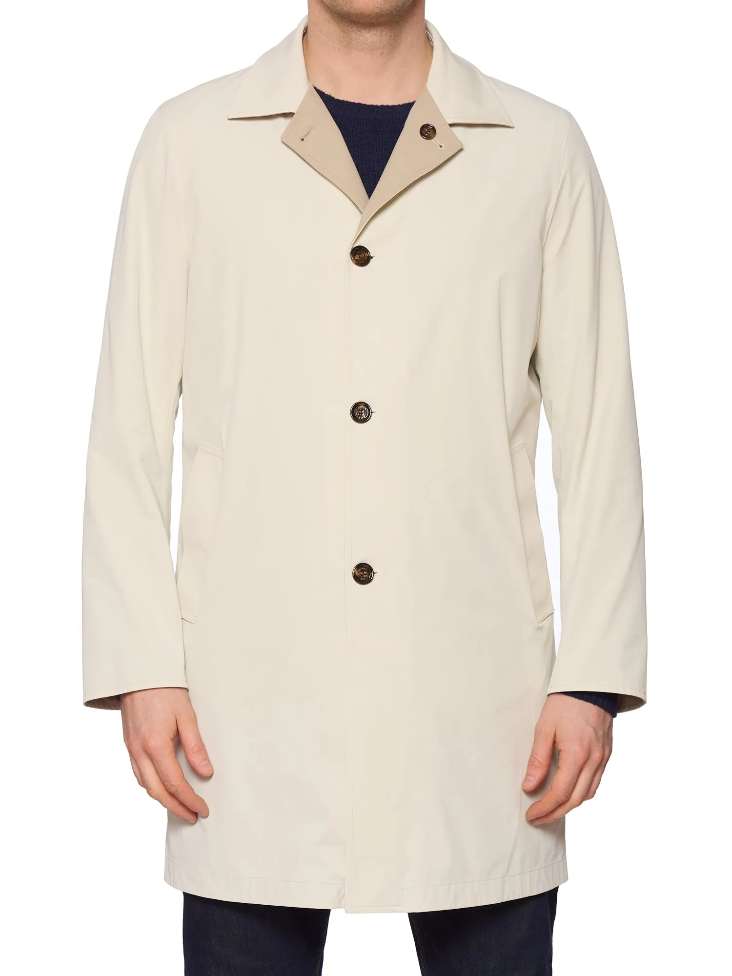 KITON KIRED "Ben" Beige-Ivory  Reversible Trench Rain Coat EU 50 NEW US M
