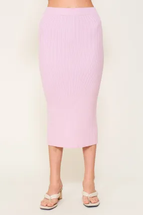 knit ribbed midi skirt