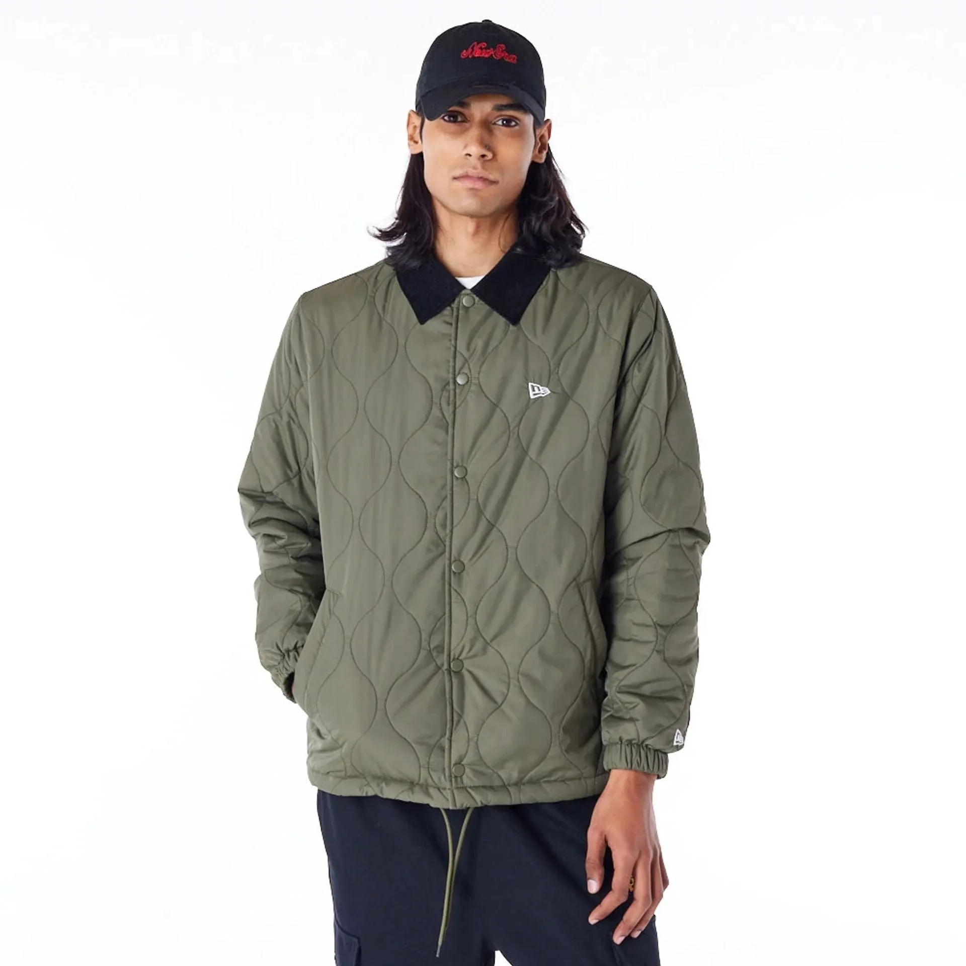 New Era Green Quilted Coach Jacket