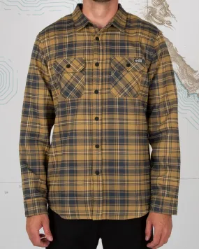 Salty Crew Boatyard Flannel Tee Brown