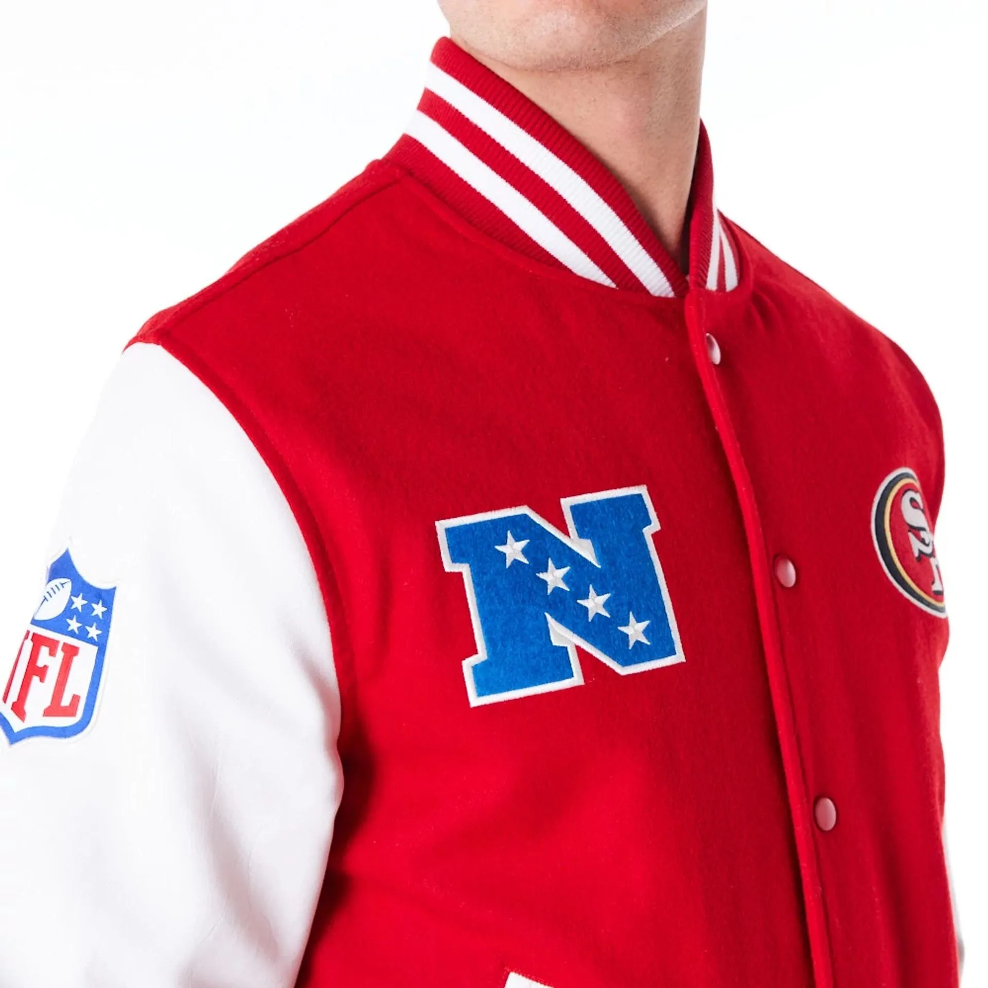 San Francisco 49ers NFL Patch Red Varsity Jacket