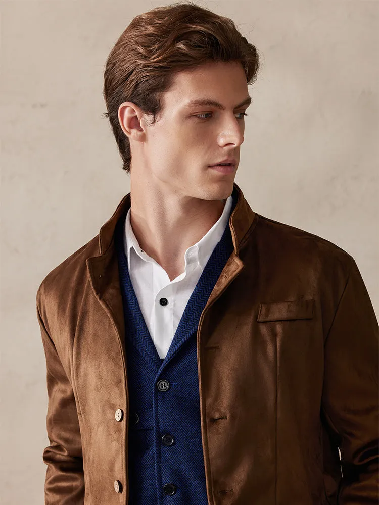 Stylish Suede Blazer Jacket