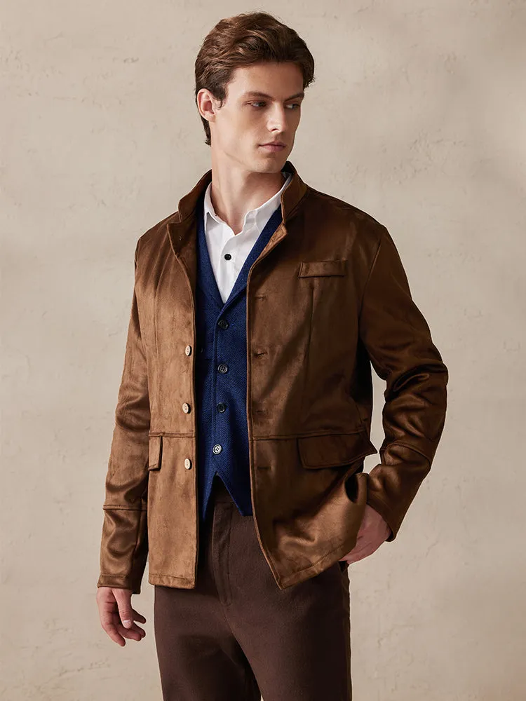 Stylish Suede Blazer Jacket