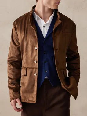 Stylish Suede Blazer Jacket