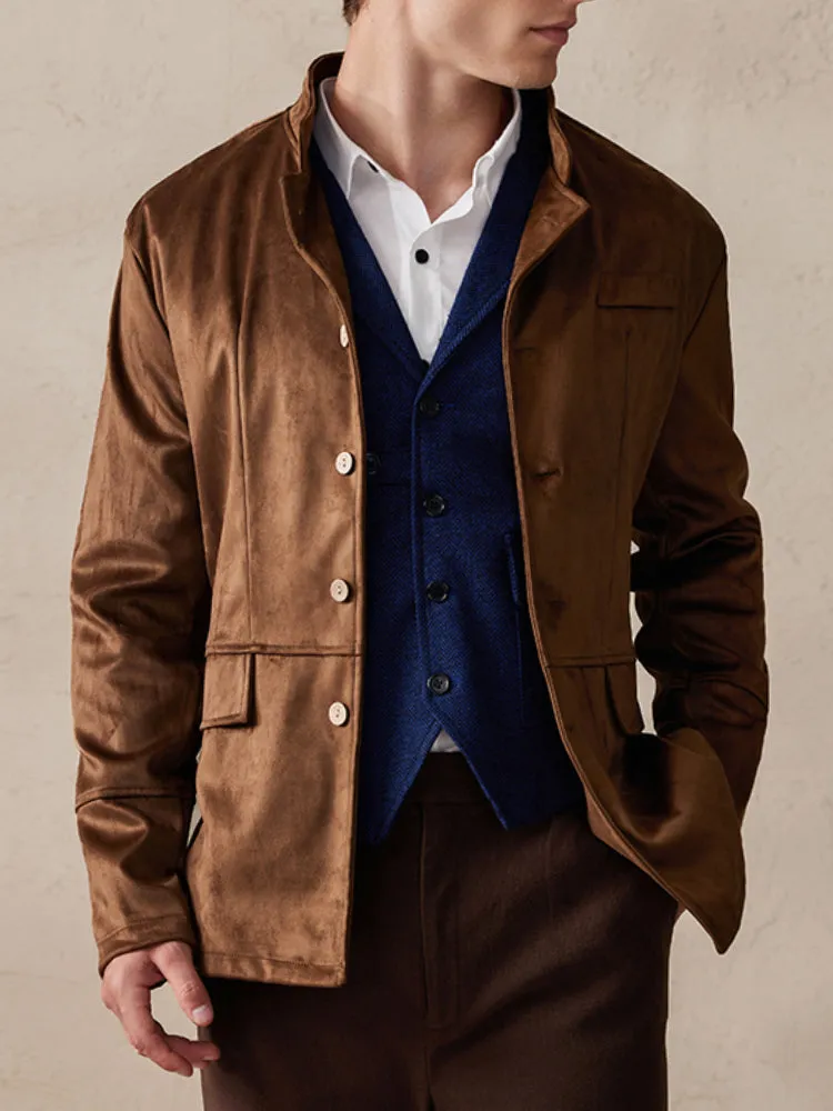 Stylish Suede Blazer Jacket