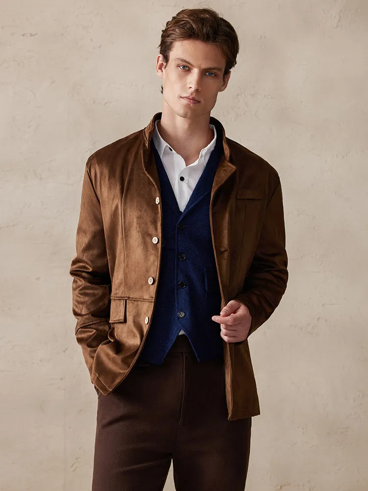 Stylish Suede Blazer Jacket