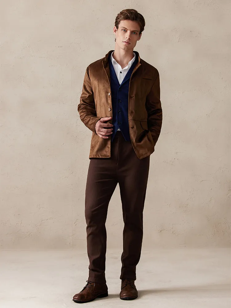 Stylish Suede Blazer Jacket