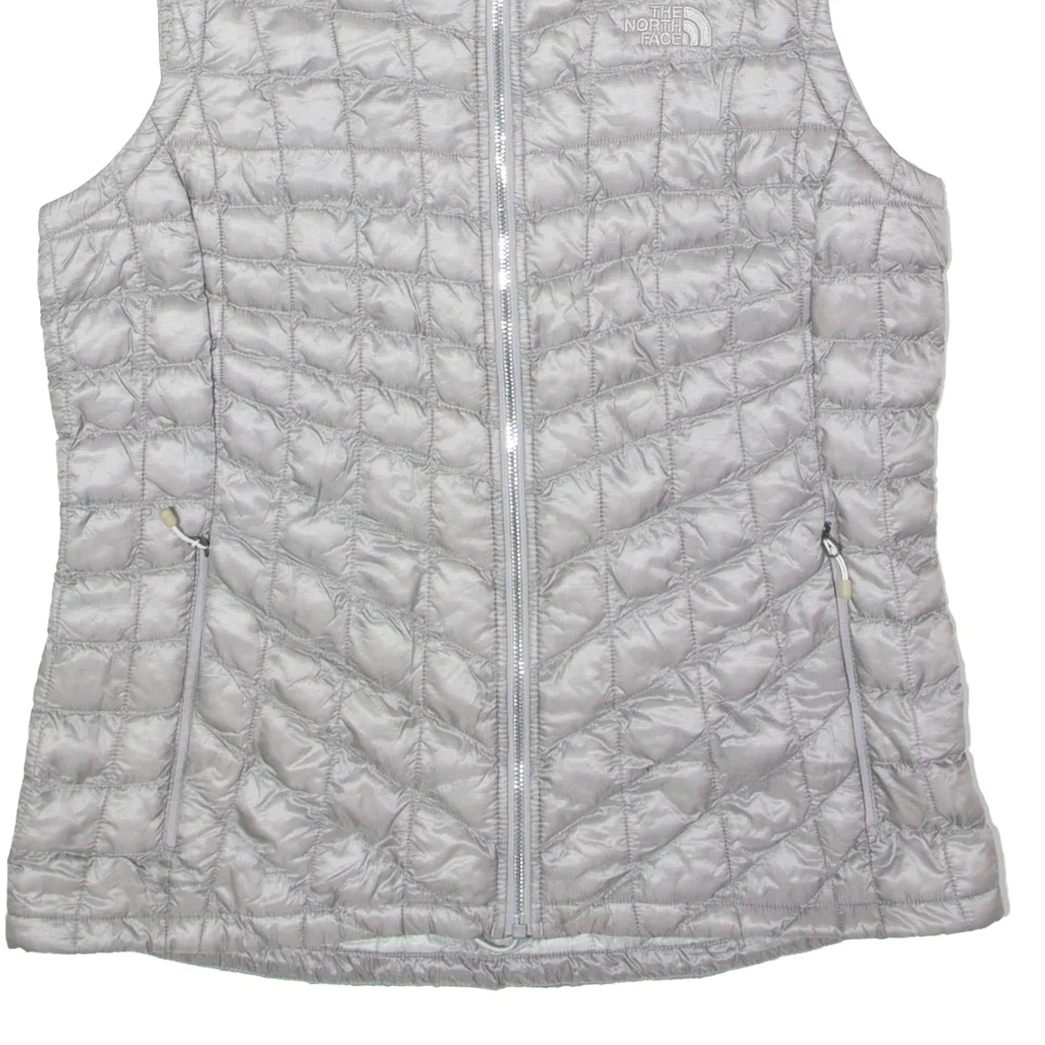 THE NORTH FACE Womens Puffer Gilet Silver Nylon L