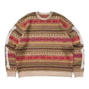 Vintage Hirata Hiroshi Bone Skeleton Sweater - Japan Style - Color Matching Pullover