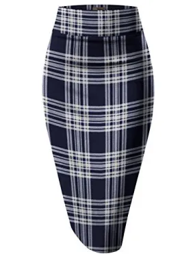 Womens Pencil Skirt for Office Wear KSK43584 10531 NAVY L