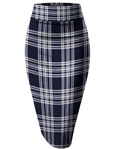 Womens Pencil Skirt for Office Wear KSK43584 10531 NAVY L