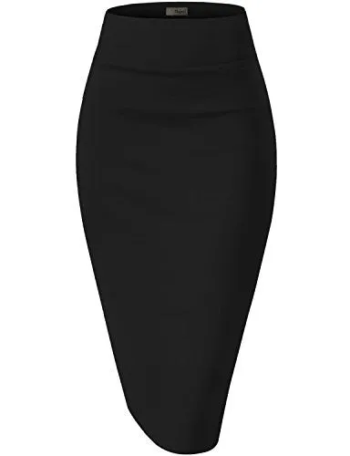 Womens Pencil Skirt for Office Wear KSK43584 1139 BLACK L